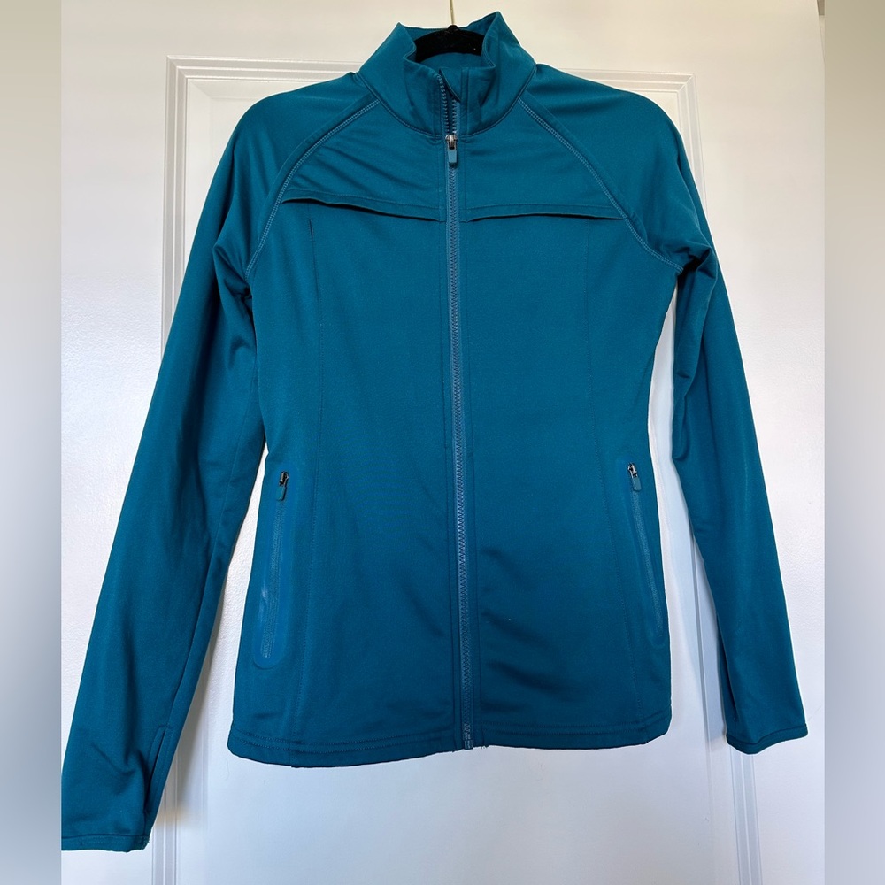 Women's Small Teal Fabletics Zip Up Like New